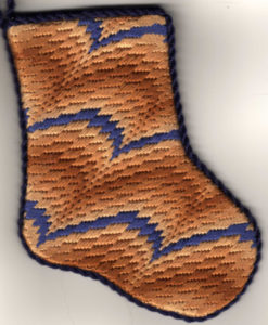 Diagonal Bargello mini-sock