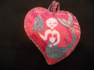 mermaid needlepoint ornament by Gail Sirna