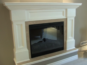 wood fireplace mantle