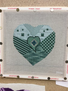 heart challenge needlepoint project