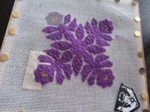 Hawaiian quilt needlepoint, designer unknown
