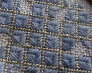 sample needlepoint with Gloriana Pashima thread