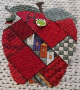 patchwork apple needlepoint