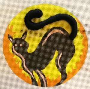 JulieMar needlepoint black cat with repousse tail