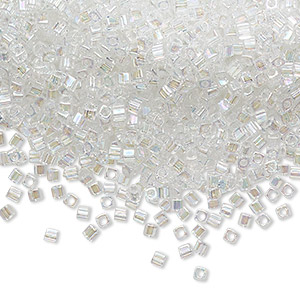 semi-transparent tiny square seed beads