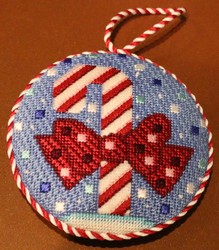 candy cane needlepoint ornament