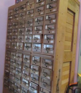 vintage card catalog stores needlepoint threads