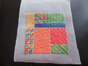  needlepoint stitch sampler using scrapbook layout