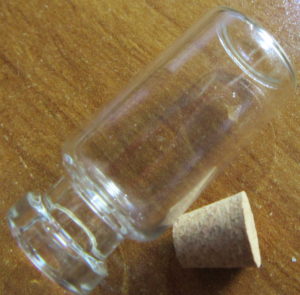 empty bottle pendant with cork