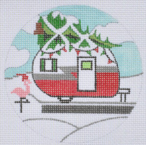Christmas retro trailer needlepoint by Danji