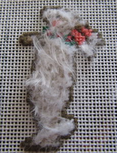 folk art needlepoint nativity bunny