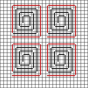 rectangular swirl stitch for needlepoint