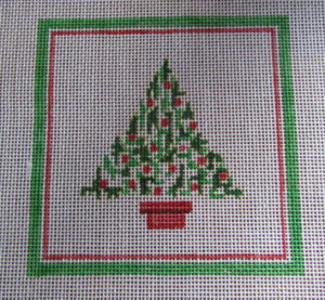 Christmas tree needlepoint, designer unkown