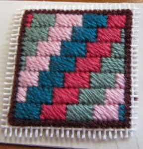 Amish brick needlepoint tiny quilt
