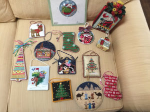 needlepoint Christmas ornaments