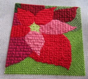 poinsettia needlepoint stitch sampler for beginners
