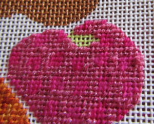 needlepoint heart damask tent stitch pattern