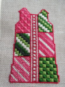 pink patchwork needlepoint mini soft from Two Sisters
