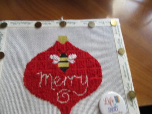 bee merry Kathy Schenkel needlepoint ornament