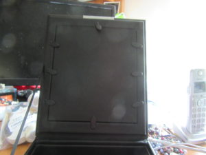 finished Lee leather display box from the back