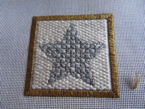 Little Bird 3x3 needlepoint Christmas star square