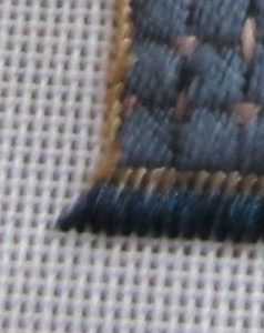 diminishing stitches in needlepoint mitered corner