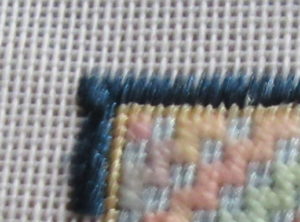 mitered corner in needlepoint