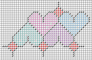 interlocking hearts needlepoint chart