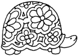 mod flower turtle outline