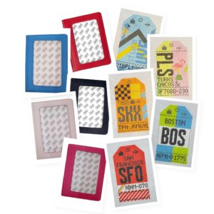 needlepoint passport covers & luggage tags