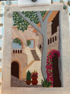 Tlaquepaque Mission in needlepoint